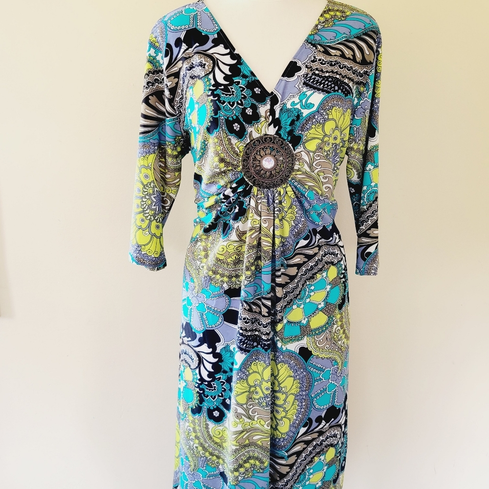 Voir Voir paisley medallion dress size 16